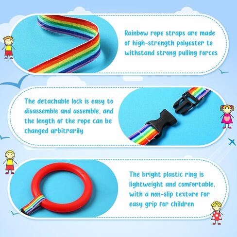 Berlune 24 Pack Toddlers Walking Ropes for Kids Colorful Preschool Rope for Walking in Line Safety Loops Detachable Transition Wrist Leash for Children's School Kindergarten Daycare Outdoor Supplies in Saudi Arabia