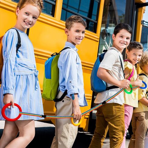 Berlune 24 Pack Toddlers Walking Ropes for Kids Colorful Preschool Rope for Walking in Line Safety Loops Detachable Transition Wrist Leash for Children's School Kindergarten Daycare Outdoor Supplies in Saudi Arabia