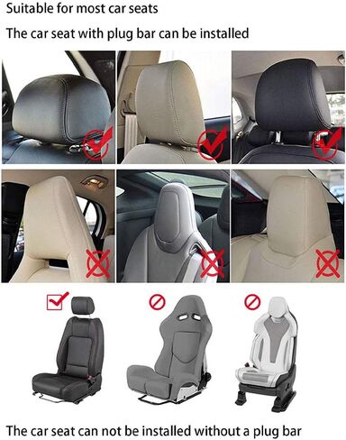 JSKRL Car Headrest Pillow, 360°Adjustable PU Leather Car Seat Head Neck Support Rest Cushion Both Kids Adults for Travel Sleeping in Saudi Arabia