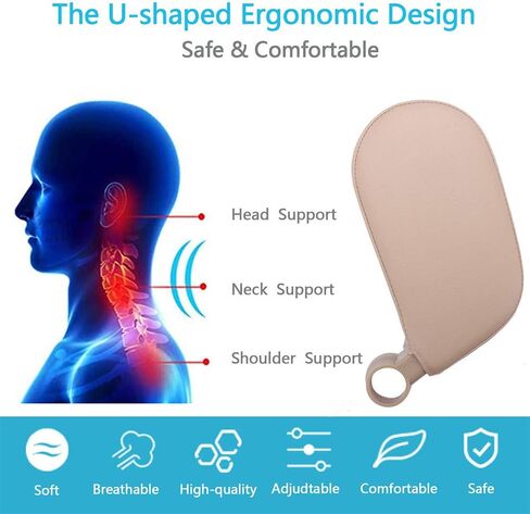 JSKRL Car Headrest Pillow, 360°Adjustable PU Leather Car Seat Head Neck Support Rest Cushion Both Kids Adults for Travel Sleeping in Saudi Arabia
