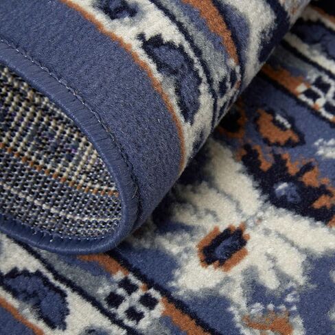 مجموعة سجادة منطقة أريانا كسارا من هوم داينميكس مكونة من 3 قطع (4'11 بوصة × 6'11,1'8 بوصة × 4'11,1'8 بوصة × 2'8)، حدود باللون الأزرق الداكن in Kuwait