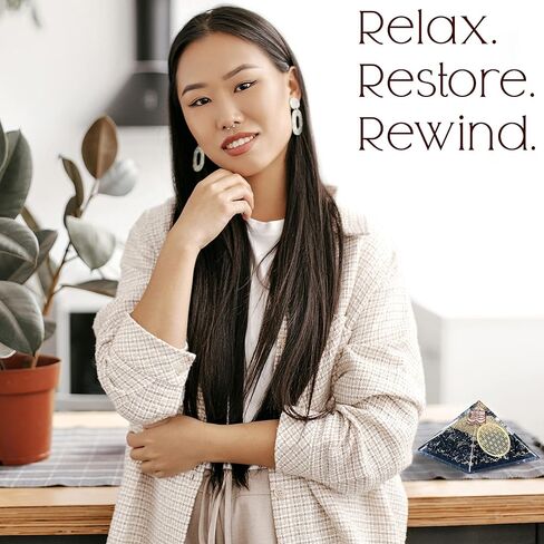 قلادة أورغو هرمية من التورمالين الأسود - طاقة أورغو إيجابية للهدوء التأمل - قلادة أورجونيت التورمالينية شفاء هرم الكريستال - هرم أورجونيت مع قلادة تورمالين للنساء in Kuwait