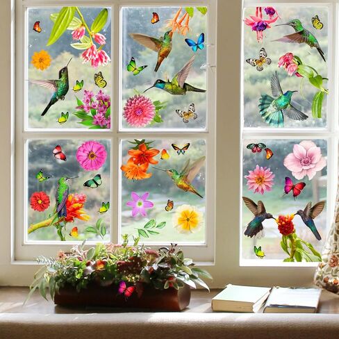 Rakkisute Anti-Collision Window Decals for Bird Strikes Vivid Hummingbird Window Stickers for Bird Strike Window Decal to Protect Bird from Window Collision Window Clings for Bird Strikes in Kuwait