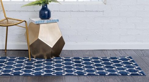 سجادة منطقة Loom Trellis Collection الفريدة - فيلادلفيا (2' x 6' 1" عداء أزرق داكن/أزرق داكن) in Kuwait