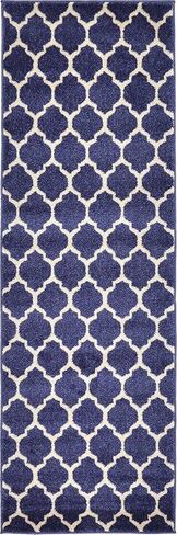 سجادة منطقة Loom Trellis Collection الفريدة - فيلادلفيا (2' x 6' 1" عداء أزرق داكن/أزرق داكن) in Kuwait