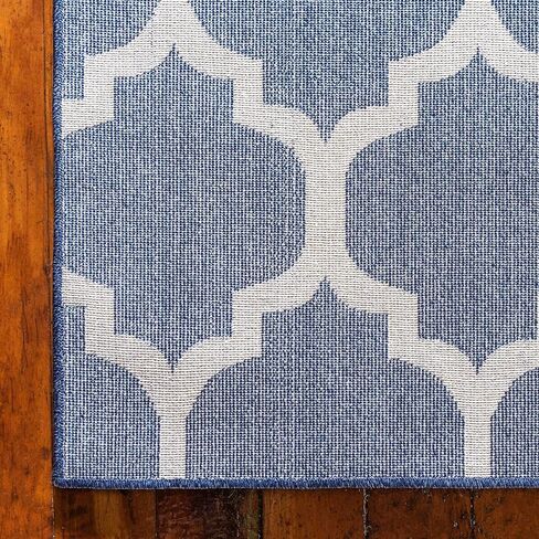 سجادة منطقة Loom Trellis Collection الفريدة - فيلادلفيا (2' x 6' 1" عداء أزرق داكن/أزرق داكن) in Kuwait