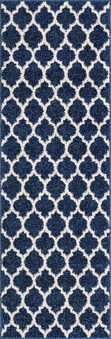 سجادة منطقة Loom Trellis Collection الفريدة - فيلادلفيا (2' x 6' 1" عداء أزرق داكن/أزرق داكن) in Kuwait