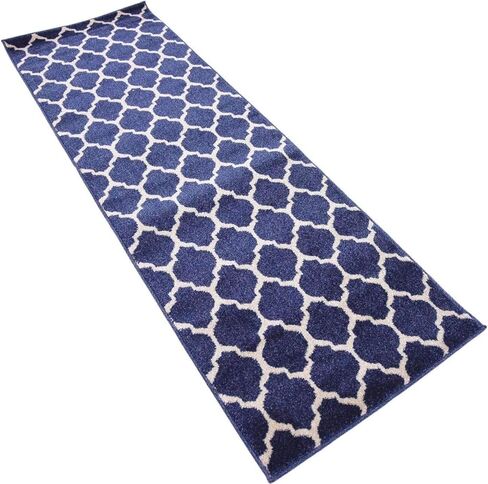 سجادة منطقة Loom Trellis Collection الفريدة - فيلادلفيا (2' x 6' 1" عداء أزرق داكن/أزرق داكن) in Kuwait