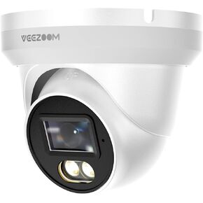 كاميرا Veezoom الأمنية 5 ميجابكسل PoE في الهواء الطلق لكاميرات IP للمراقبة الليلية كاملة الألوان، كشف الإنسان/المركبة، MicroSD يدعم ما يصل إلى 256 جيجابايت (المحول غير متضمن) in Kuwait