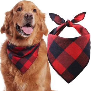 Odi Style Dog Bandana - مناديل كلب جاموس منقوشة ناعمة ومسامية ولافتة للنظر، وأوشحة مناديل، ومرايل، وإكسسوارات للكلاب الصغيرة والمتوسطة والكبيرة الحجم، والقطط، والجراء، باللون الأحمر، قطعة واحدة in Kuwait