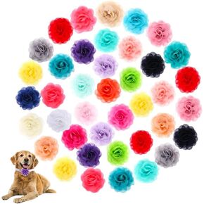 Cooyeah Dog Collar Flowers, 40 Pieces Pet Bow Tie Flower Collars Dogs Charms Flower Bowtie for Cat Puppy Pets Collar Grooming Accessories in Kuwait