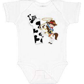 inktastic I'm One-cowboy Riding Horse Birthday Baby Bodysuit