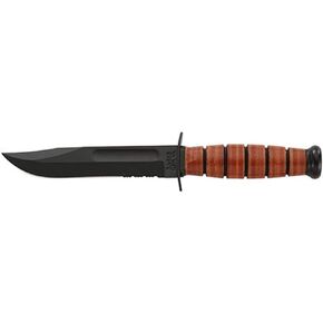 Ka-Bar 1252CP, Short, 5" Serrated Edge, Brown Leather Sheath, USMC (Clam Pack) in Saudi Arabia