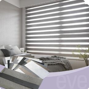 ستائر Graywind Eve Zebra Blinds، ستائر ذات طبقة مزدوجة، تحكم في ضوء الخصوصية، مقاس واحد (عينات من القماش) in Kuwait