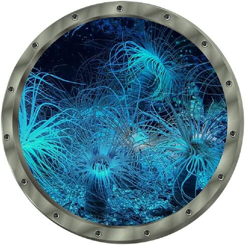 Amaonm 12"x12" Creative Removable Glow in The Dark Ocean View Wall Decals 3D Under The Sea Fish Wall Sticker Murals Peel Stick Home Art Decor for Kids Room Bedroom Bathroom Nursery Fridge (Dolphin) in Kuwait