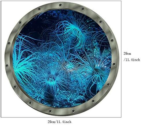 Amaonm 12"x12" Creative Removable Glow in The Dark Ocean View Wall Decals 3D Under The Sea Fish Wall Sticker Murals Peel Stick Home Art Decor for Kids Room Bedroom Bathroom Nursery Fridge (Dolphin) in Kuwait