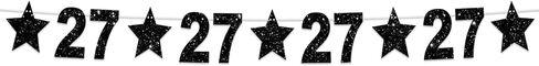 Happy 25th Birthday Glitter Black Star Banner Shiny Bright Star Twinkle Theme Backdrop Decor for Festival Home Wall Classroom 25th Birthday Party Supplies Cheers to 25 Years Bday Decorations Favors in Saudi Arabia