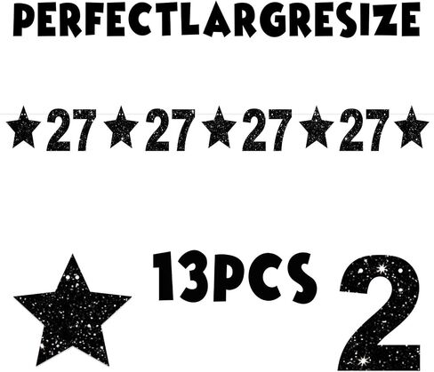 Happy 25th Birthday Glitter Black Star Banner Shiny Bright Star Twinkle Theme Backdrop Decor for Festival Home Wall Classroom 25th Birthday Party Supplies Cheers to 25 Years Bday Decorations Favors in Saudi Arabia