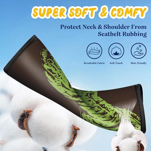 Akkya 2 Pack Seat Belt Cover Pad, Dinosaur Seatbelt Cushion Car Seat Strap Pads for Kids Carseat Stroller Shoulder Strap Protector Accessories in Kuwait