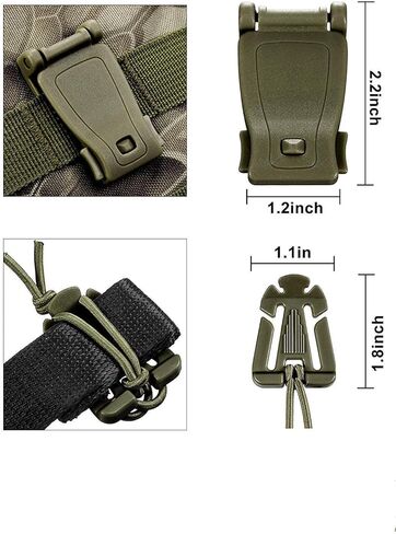 Nocessary 30 Pack D-Ring Grimloc Locking Molle Backpack Attachments for Molle Bag Tactical Backpack Web Dominator Elastic Strings Strap Management Tool Buckle in Kuwait