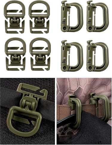Nocessary 30 Pack D-Ring Grimloc Locking Molle Backpack Attachments for Molle Bag Tactical Backpack Web Dominator Elastic Strings Strap Management Tool Buckle in Kuwait