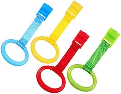 NUOBESTY سرير الطفل سحب حلقة المشي مساعد سحب لأعلى حلقة سرير الوقوف للأطفال المشي أدوات التدريب، 4 قطع in Kuwait