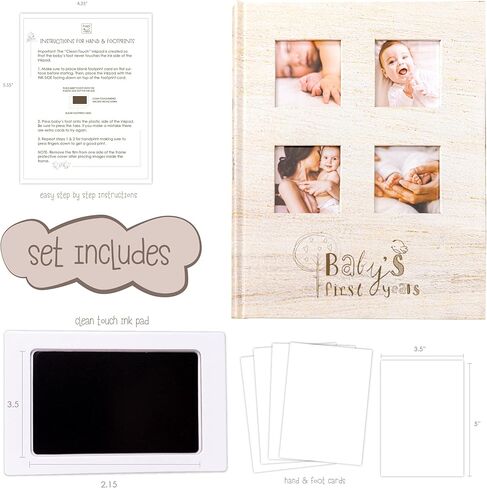 هابينست البوم سجل قصاصات تذكاري للاطفال بعمر 5 سنوات - لحديثي الولادة من الجنسين محايد للاولاد او البنات، سجل تذكاري او هدايا استقبال المولود الجديد in Kuwait