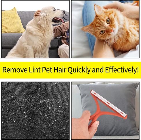4 Pcs Pet Hair Remover for Couches, Cat and Dog Fur Hair Removal Tool, Reusable Lint Pet Hair Carpet Cleaner Brush Remover Rake Reusable for Clothes/Furniture/Carpet/Rugs/Car Seats/Bedding in Kuwait