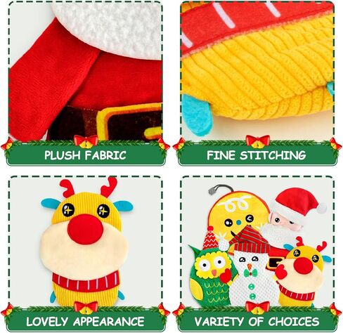 AWOOF Christmas Dog Toys for Aggressive Chewers, 5 Pack Dog Toys No Stuffing Crinkle Dog Toys, Durable Plush Dog Squeaky Toys for Large Breed, Cute Christmas Puppy Chew Toys for Teething Dog Toys Gift in Kuwait