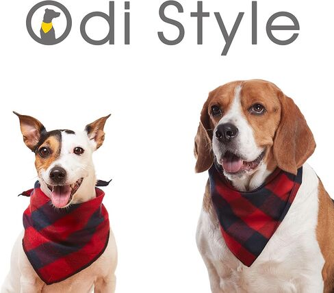 Odi Style Dog Bandana - مناديل كلب جاموس منقوشة ناعمة ومسامية ولافتة للنظر، وأوشحة مناديل، ومرايل، وإكسسوارات للكلاب الصغيرة والمتوسطة والكبيرة الحجم، والقطط، والجراء، باللون الأحمر، قطعة واحدة in Kuwait