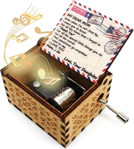 ukebobo Wooden Music Box - You are My Sunshine Music Box, Mail Designed, from Daughter to Mom - 1 Set in Kuwait