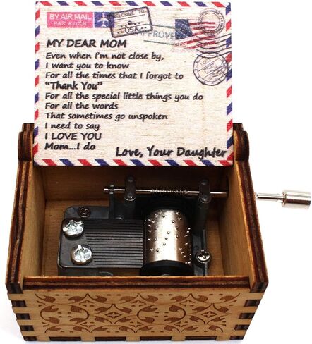 ukebobo Wooden Music Box - You are My Sunshine Music Box, Mail Designed, from Daughter to Mom - 1 Set in Kuwait