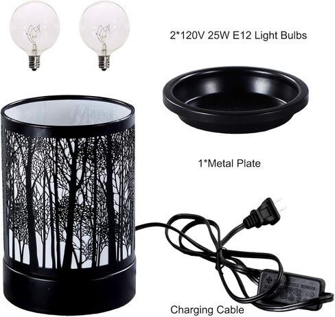 WAEKIYTL Fragrance Wax Melts Warmer Electric Candle Essential Oil Burner with 2 pcs 25W Bulbs,Hollowed-Out Electric Wax Warmer Night Lamp for Home Office Decor & Gifts in Kuwait