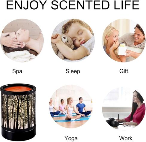 WAEKIYTL Fragrance Wax Melts Warmer Electric Candle Essential Oil Burner with 2 pcs 25W Bulbs,Hollowed-Out Electric Wax Warmer Night Lamp for Home Office Decor & Gifts in Kuwait