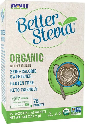 Now Better Stevia Organic Sweetener, 75 Count in Saudi Arabia