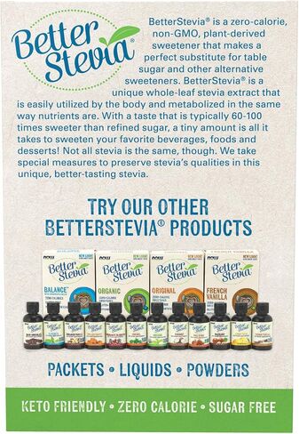 Now Better Stevia Organic Sweetener, 75 Count in Saudi Arabia