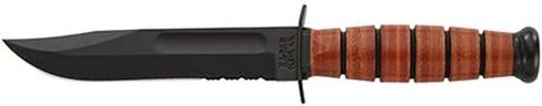 Ka-Bar 1252CP، قصير، حافة مسننة 5 بوصات، غمد من الجلد البني، USMC (حزمة البطلينوس) in Saudi Arabia