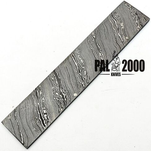 PAL 2000 KNIVES Handmade Damascus Steel Bar - Custom Damascus Steel Billet - Blank Blade - Blade Pattern - 15" x 3" x 2mm - in Saudi Arabia