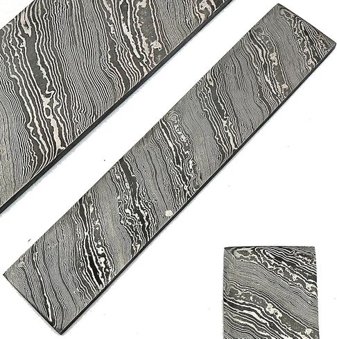 PAL 2000 KNIVES Handmade Damascus Steel Bar - Custom Damascus Steel Billet - Blank Blade - Blade Pattern - 15" x 3" x 2mm - in Saudi Arabia