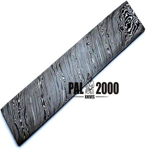 PAL 2000 KNIVES Handmade Damascus Steel Bar - Custom Damascus Steel Billet - Blank Blade - Blade Pattern - 15" x 3" x 2mm - in Saudi Arabia