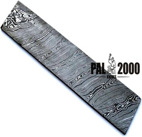 PAL 2000 KNIVES Handmade Damascus Steel Bar - Custom Damascus Steel Billet - Blank Blade - Blade Pattern - 15" x 3" x 2mm - in Saudi Arabia