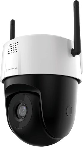 كاميرا Amcrest 5MP UltraHD Mini AI خارجية واي فاي، كاميرا IP للأمان مع صوت ثنائي الاتجاه، رؤية ليلية بالألوان الكاملة 98 قدمًا، عرض عن بعد، 5 ميجابيكسل، واسعة 106 درجة FOV، IP5M-1190W-V2 (أبيض) in Kuwait