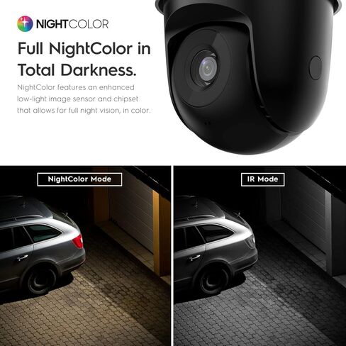 كاميرا Amcrest 5MP UltraHD Mini AI خارجية واي فاي، كاميرا IP للأمان مع صوت ثنائي الاتجاه، رؤية ليلية بالألوان الكاملة 98 قدمًا، عرض عن بعد، 5 ميجابيكسل، واسعة 106 درجة FOV، IP5M-1190W-V2 (أبيض) in Kuwait