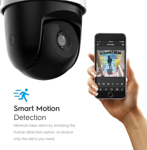 كاميرا Amcrest 5MP UltraHD Mini AI خارجية واي فاي، كاميرا IP للأمان مع صوت ثنائي الاتجاه، رؤية ليلية بالألوان الكاملة 98 قدمًا، عرض عن بعد، 5 ميجابيكسل، واسعة 106 درجة FOV، IP5M-1190W-V2 (أبيض) in Kuwait