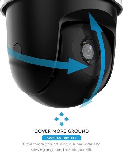 كاميرا Amcrest 5MP UltraHD Mini AI خارجية واي فاي، كاميرا IP للأمان مع صوت ثنائي الاتجاه، رؤية ليلية بالألوان الكاملة 98 قدمًا، عرض عن بعد، 5 ميجابيكسل، واسعة 106 درجة FOV، IP5M-1190W-V2 (أبيض) in Kuwait