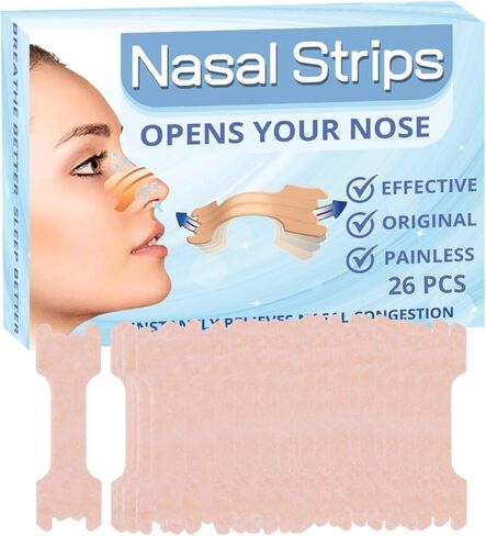 Orapink Nasal Strips|Extra Strength|Nasal Congestion Relief|Help Stop Snoring|Snoring Solutions|Anti-Snoring Device|Large in Kuwait