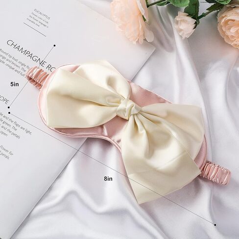 قناع عين من الحرير الخالص للنوم، قناع نوم وردي بتصميم عصري للنساء مع شريط مطاطي، يساعد على النوم الجيد ليلاً in Kuwait