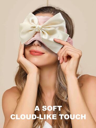 قناع عين من الحرير الخالص للنوم، قناع نوم وردي بتصميم عصري للنساء مع شريط مطاطي، يساعد على النوم الجيد ليلاً in Kuwait