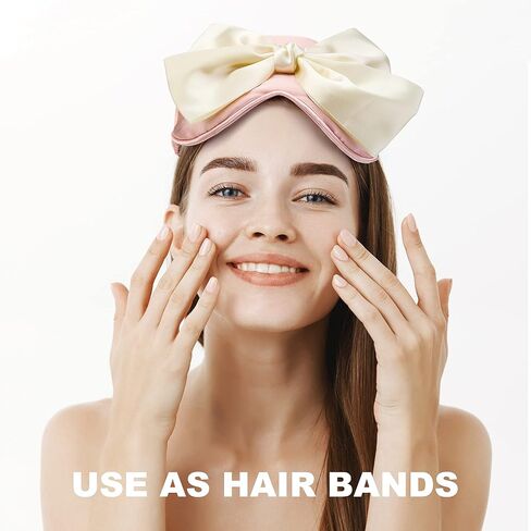 قناع عين من الحرير الخالص للنوم، قناع نوم وردي بتصميم عصري للنساء مع شريط مطاطي، يساعد على النوم الجيد ليلاً in Kuwait