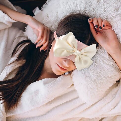 قناع عين من الحرير الخالص للنوم، قناع نوم وردي بتصميم عصري للنساء مع شريط مطاطي، يساعد على النوم الجيد ليلاً in Kuwait